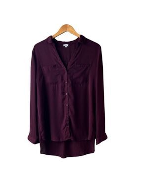 Kismet Rich Burgundy Women's Button-Down Shirt Large